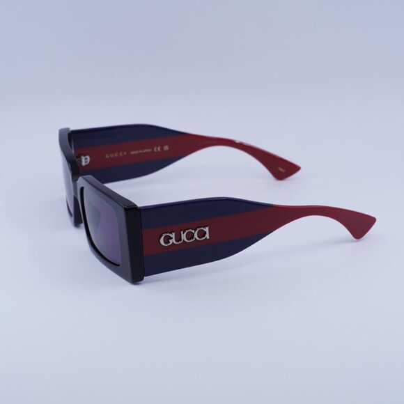 ?️ New Gucci GG1860S 004 Sunglasses - Black/Blue/Red Frame, Violet Lenses main image 5